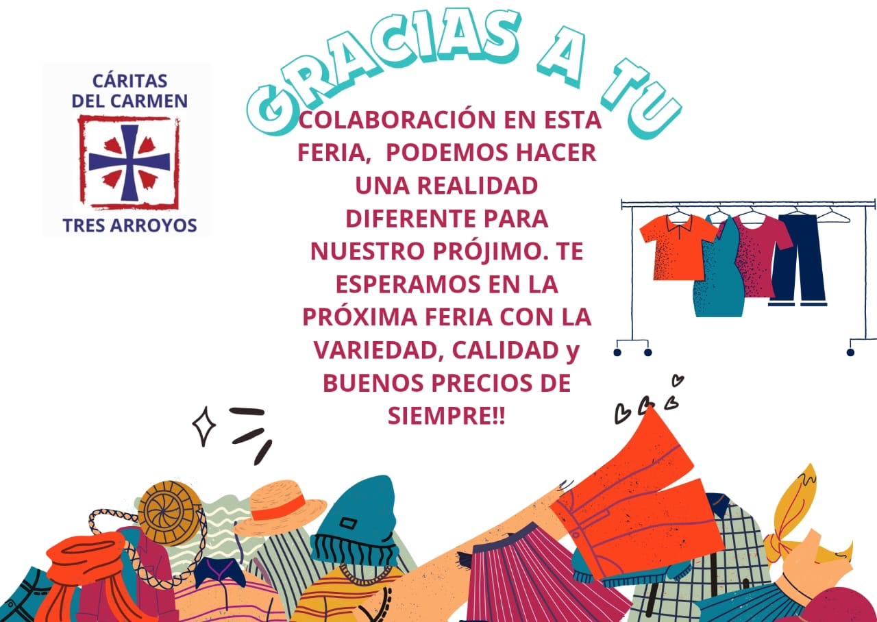 Cáritas del Carmen agradeció el apoyo a la feria de ropa